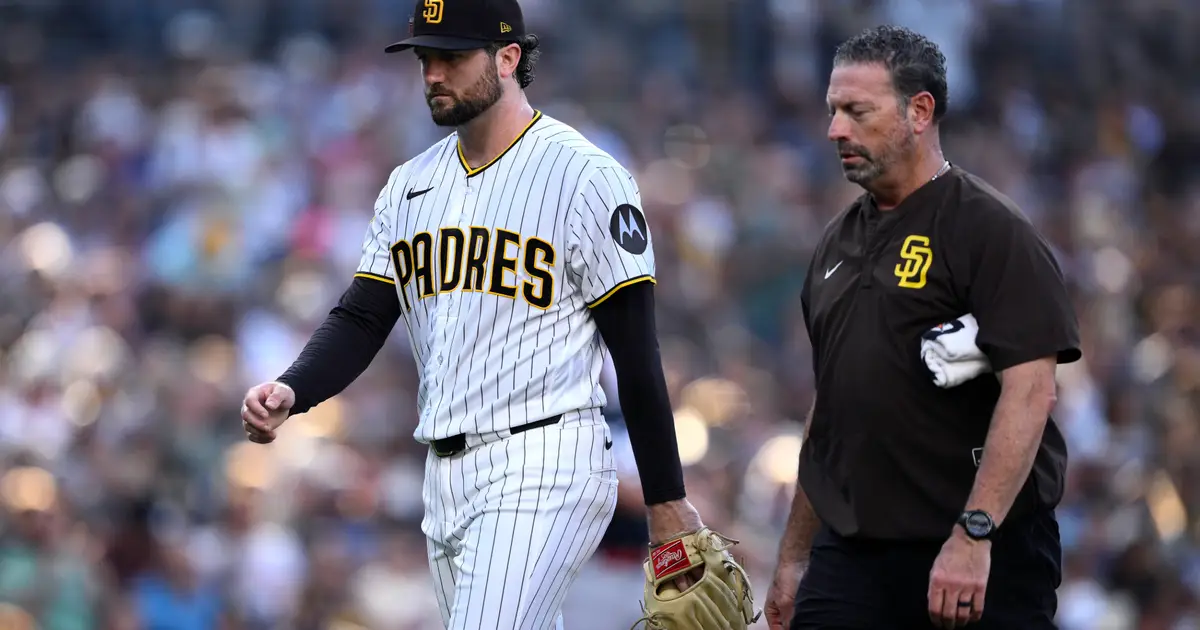 Padres' Casey Mize exits with ankle sprain after slipping down dugout steps in just fourth start since trade