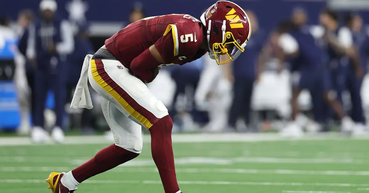 Jayden Daniels ruled out after elbow injury vs. Cowboys in disastrous end-of-half sequence