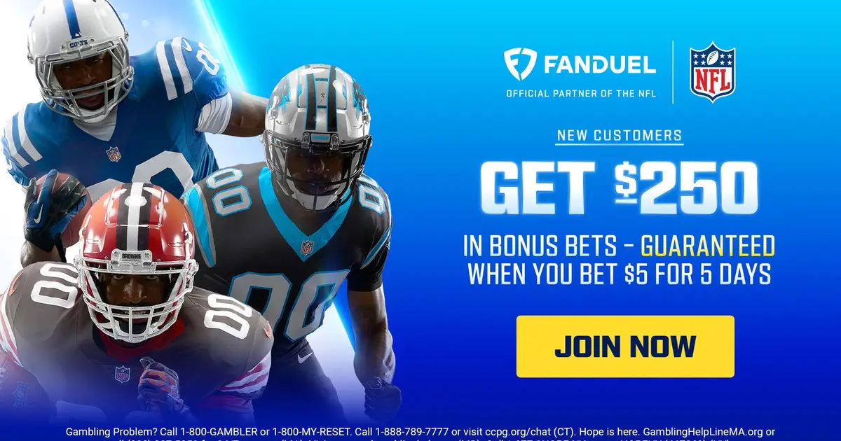 Use FanDuel promo code to get $250 in bonus bets by targeting Guardians-Red Sox, Falcons-Packers on Wednesday