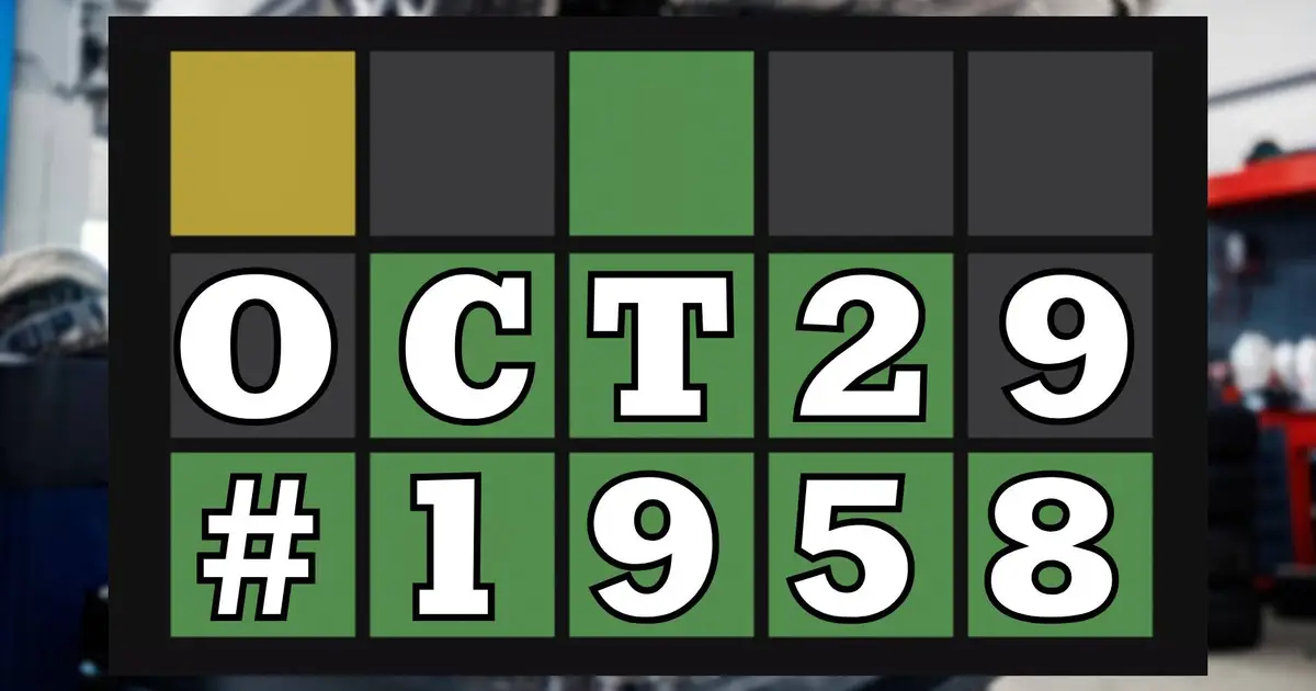Today's Wordle Hints & Answer - October 29, 2026 (Puzzle #1958)