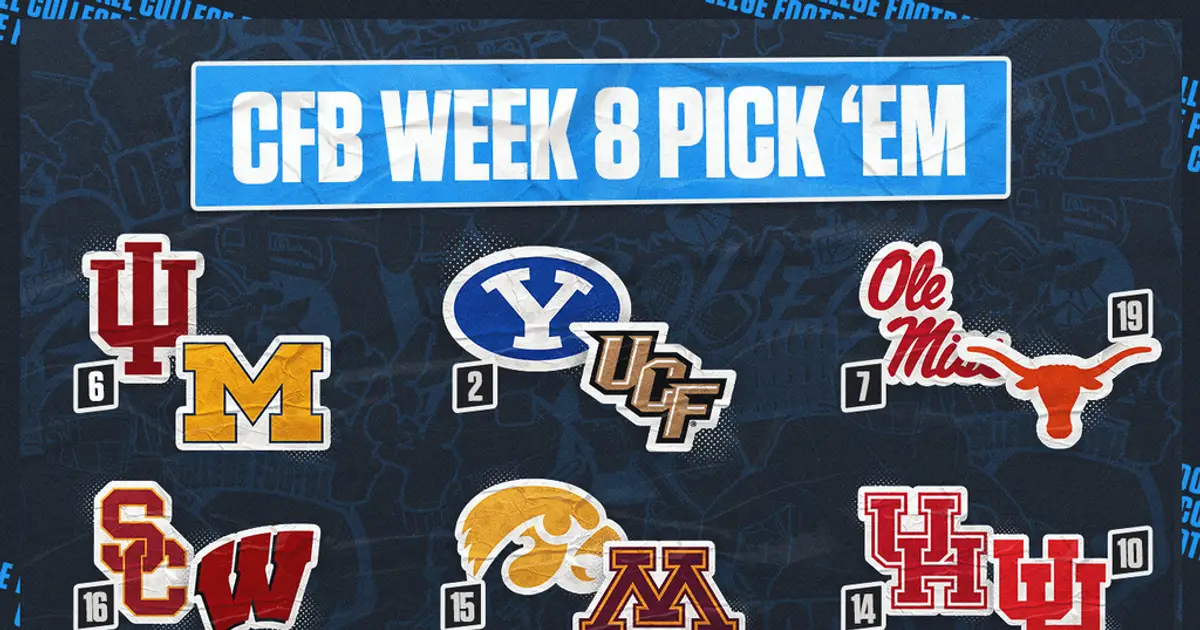 CFB Pick 'Em: Top Week 8 Games, Including Michigan-Indiana, Texas-Ole Miss