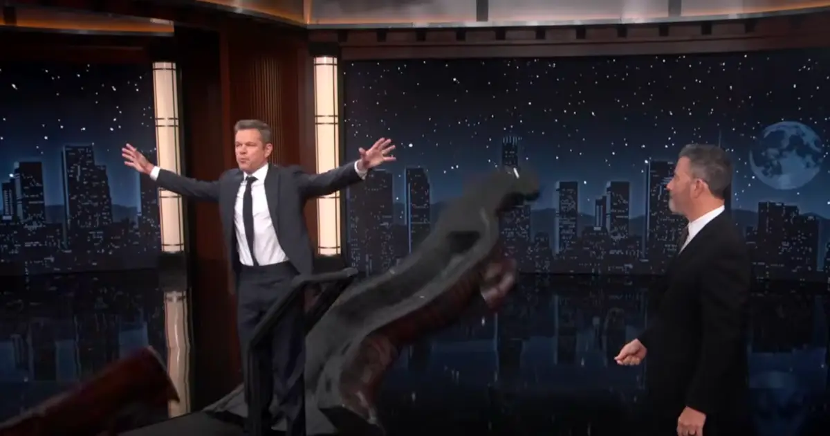 Matt Damon Crashes ‘Jimmy Kimmel Live!’ in a Trojan Horse to Troll Him: ‘I Did It!’