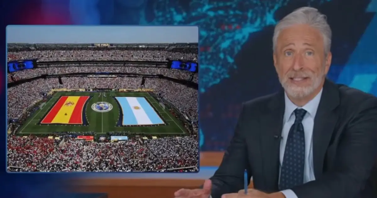 Jon Stewart Says the World Cup Final Was the ‘Reverse Super Bowl’: ‘The Players Spoke Spanish and the Halftime Show Was in English’