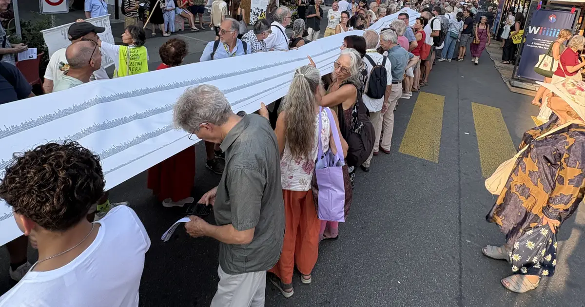 Protest at the Locarno Film Festival Remembers 60,000 Names of the Dead of Gaza