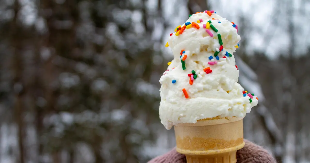 Eating snow cones or snow cream can be a winter delight , if done safely