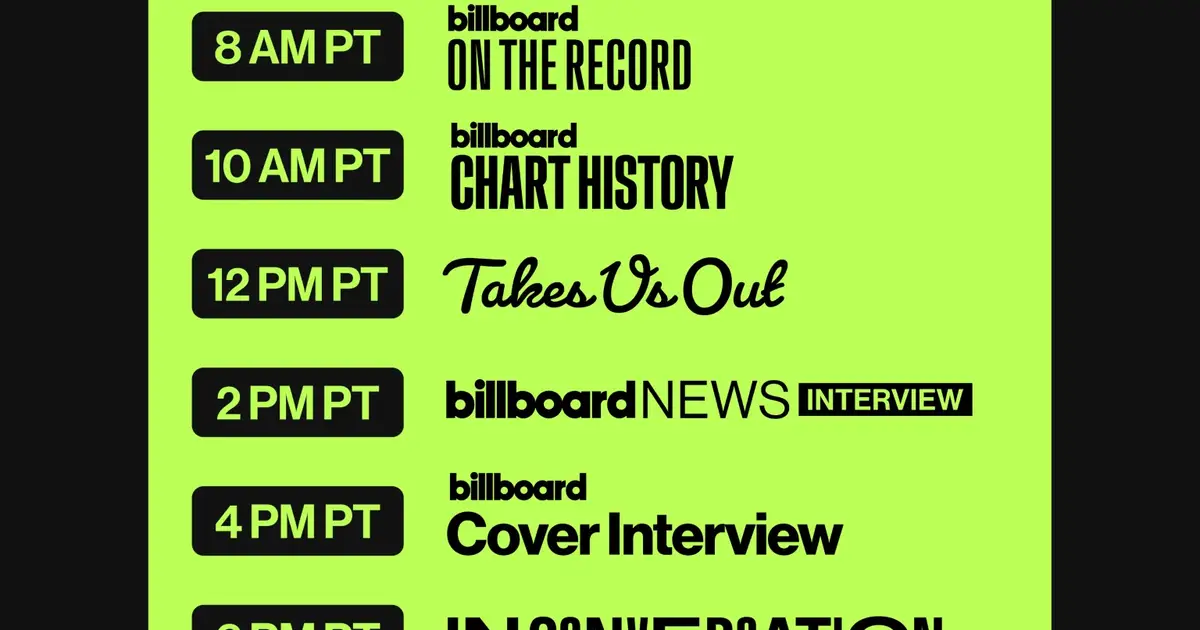 Check Out the Daily Schedule For BillboardTV