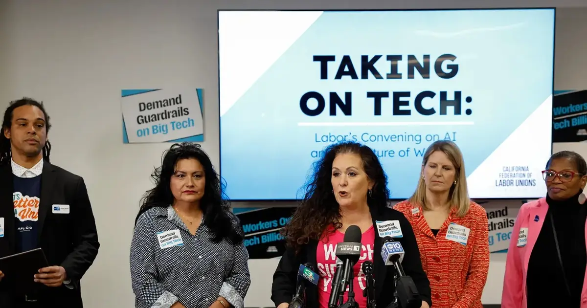 Union leaders have a message for Newsom : Regulate AI if you want to be president