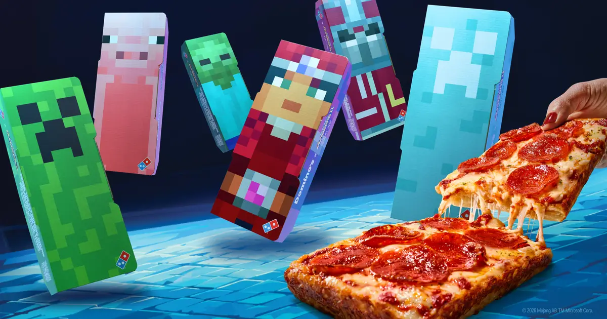 Minecraft and Domino’s Team Up for Block-Shaped Pizza, In-Game Freebies