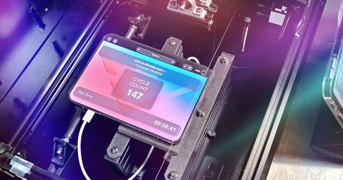 The iPhone Duo Has Passed 75,000 Folds in Our Fold-a-Phone Testing Machine. Can It Beat the Galaxy Z Fold 8?