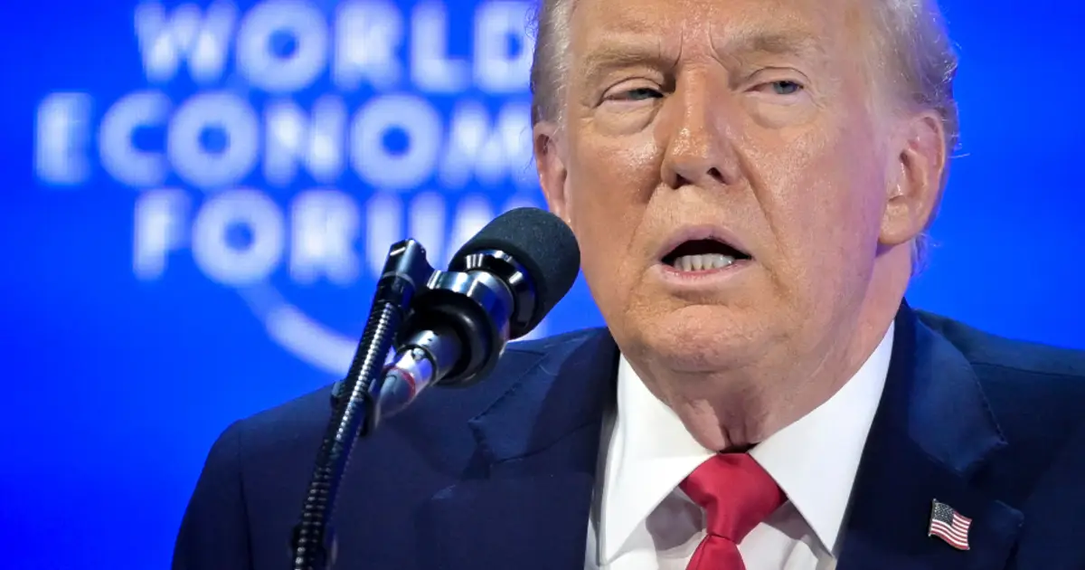 Trump in Davos says NATO should allow the U . S . to take Greenland but he wont use force