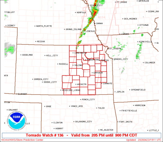 SPC Tornado Watch 136