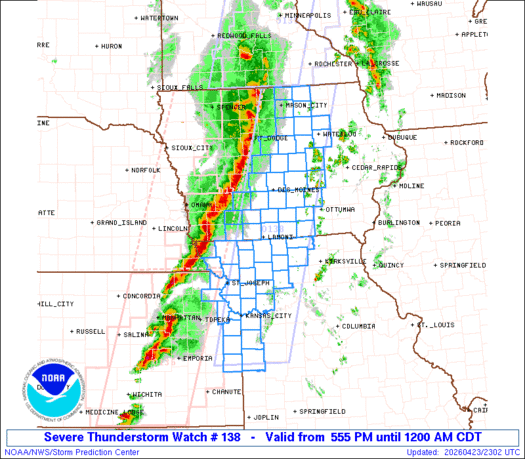SPC Severe Thunderstorm Watch 138