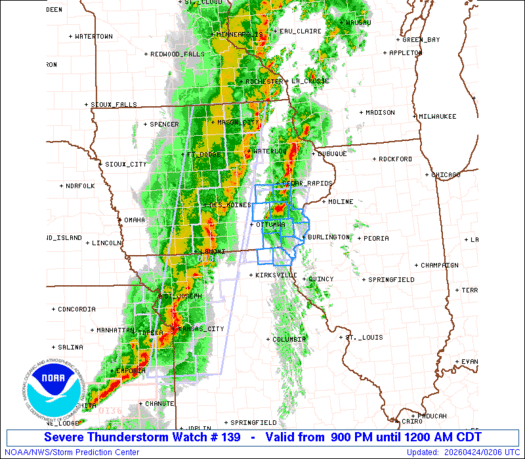 SPC Severe Thunderstorm Watch 139