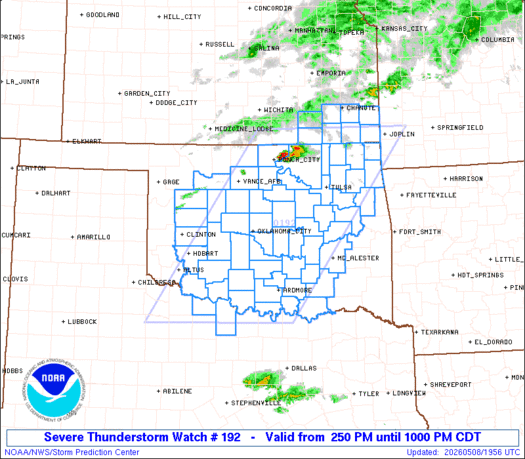 SPC Severe Thunderstorm Watch 192