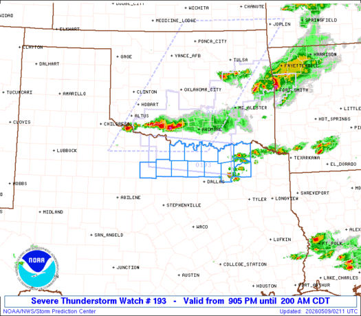 SPC Severe Thunderstorm Watch 193