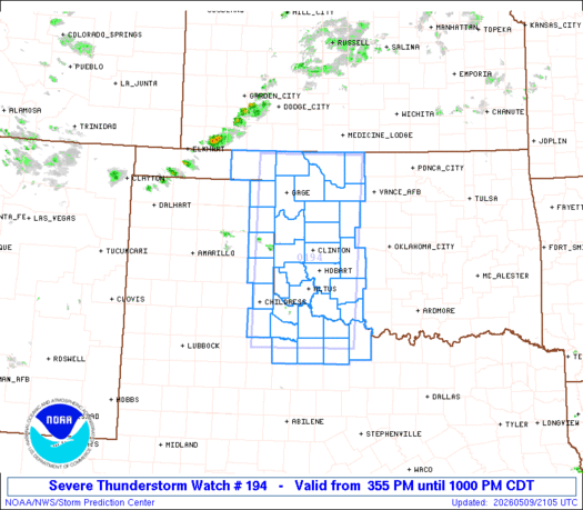 SPC Severe Thunderstorm Watch 194