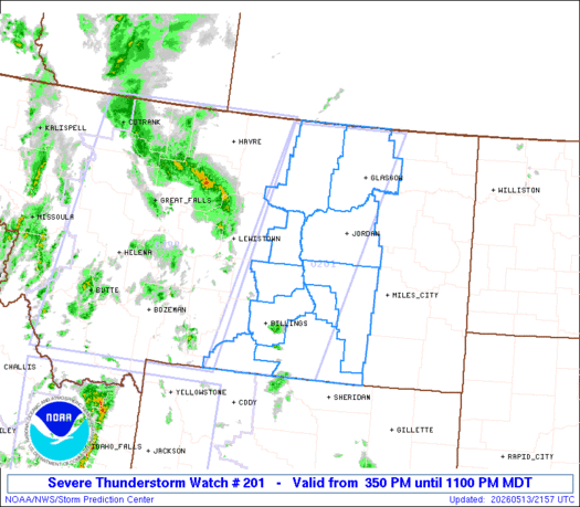SPC Severe Thunderstorm Watch 201