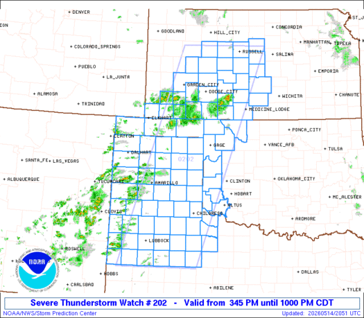 SPC Severe Thunderstorm Watch 202
