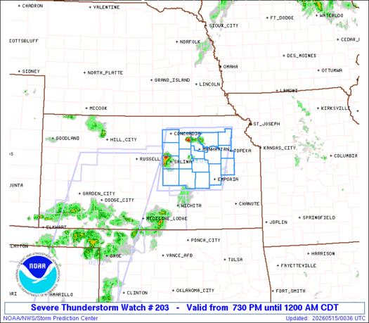 SPC Severe Thunderstorm Watch 203