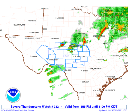 SPC Severe Thunderstorm Watch 232