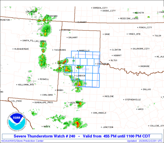 SPC Severe Thunderstorm Watch 240