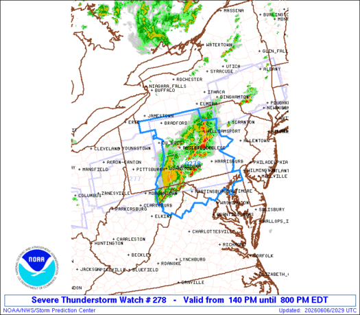 SPC Severe Thunderstorm Watch 278