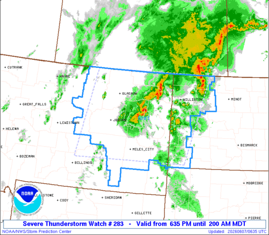 SPC Severe Thunderstorm Watch 283 Status Reports