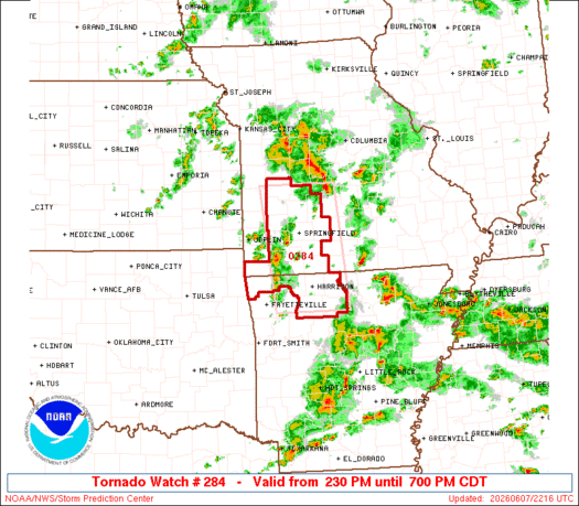 SPC Tornado Watch 284