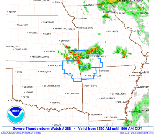 SPC Severe Thunderstorm Watch 286