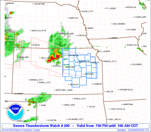 SPC Severe Thunderstorm Watch 290