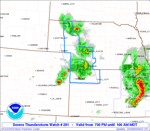SPC Severe Thunderstorm Watch 291