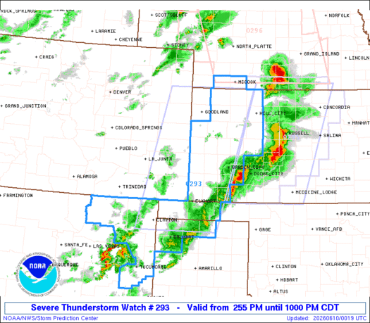 SPC Severe Thunderstorm Watch 293