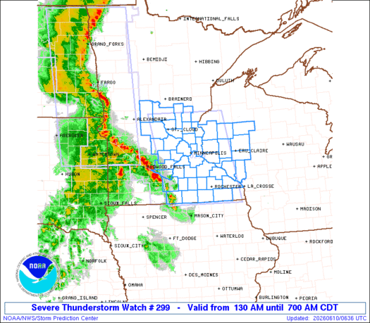 SPC Severe Thunderstorm Watch 299