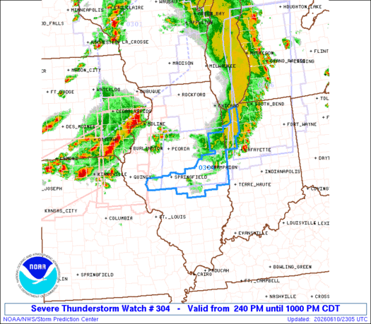 SPC Severe Thunderstorm Watch 304