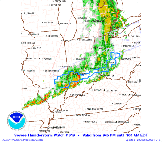 SPC Severe Thunderstorm Watch 319