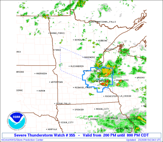 SPC Severe Thunderstorm Watch 355 Status Reports