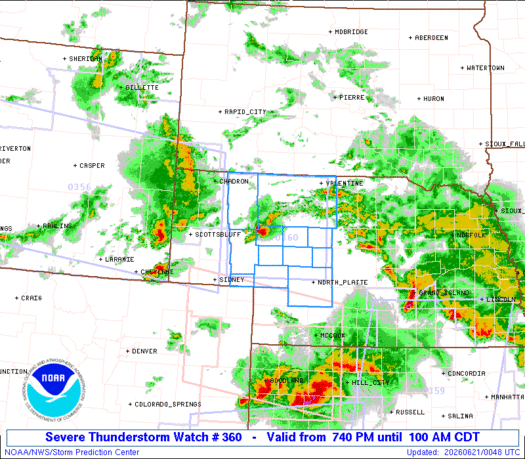 SPC Severe Thunderstorm Watch 360