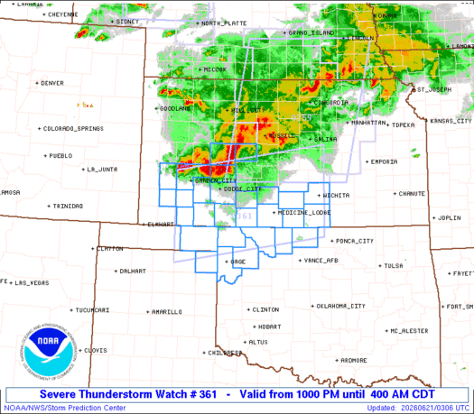 SPC Severe Thunderstorm Watch 361