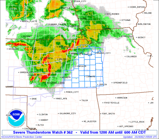 SPC Severe Thunderstorm Watch 362