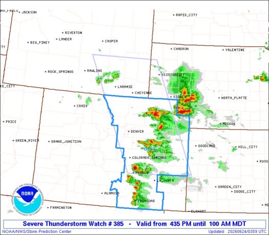 SPC Severe Thunderstorm Watch 385