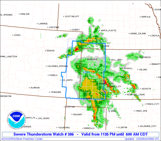 SPC Severe Thunderstorm Watch 386