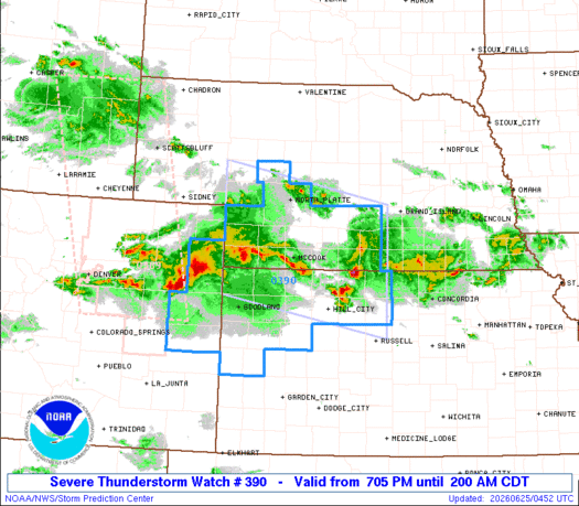 SPC Severe Thunderstorm Watch 390