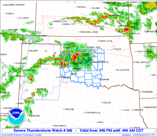 SPC Severe Thunderstorm Watch 396 Status Reports
