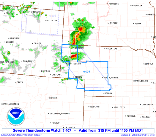 SPC Severe Thunderstorm Watch 407