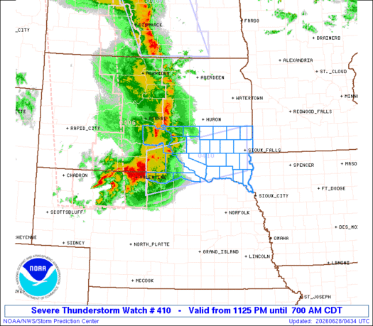 SPC Severe Thunderstorm Watch 410 Status Reports