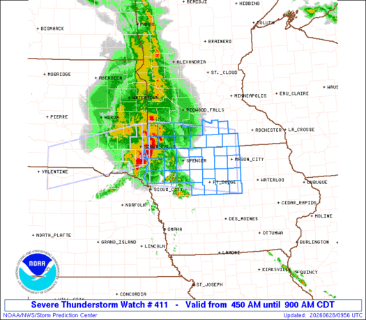SPC Severe Thunderstorm Watch 411 Status Reports