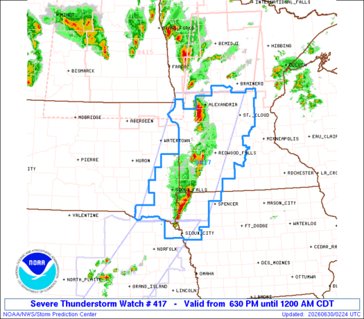 SPC Severe Thunderstorm Watch 417