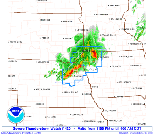 SPC Severe Thunderstorm Watch 420