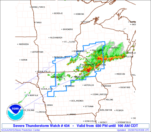 SPC Severe Thunderstorm Watch 434