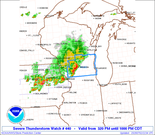 SPC Severe Thunderstorm Watch 440